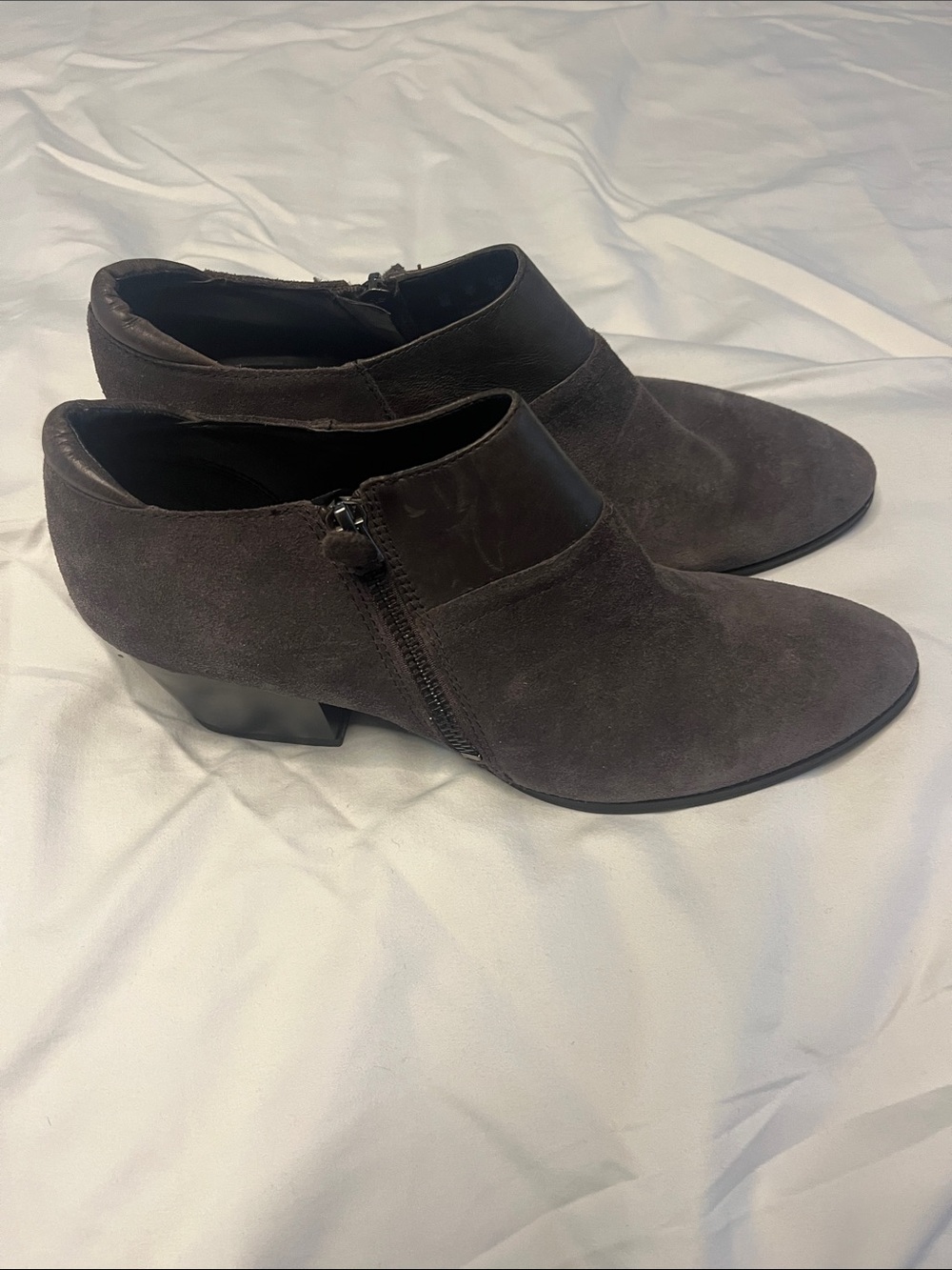 Franco Sarto Women's Dark Brown Suede Ankle Booties